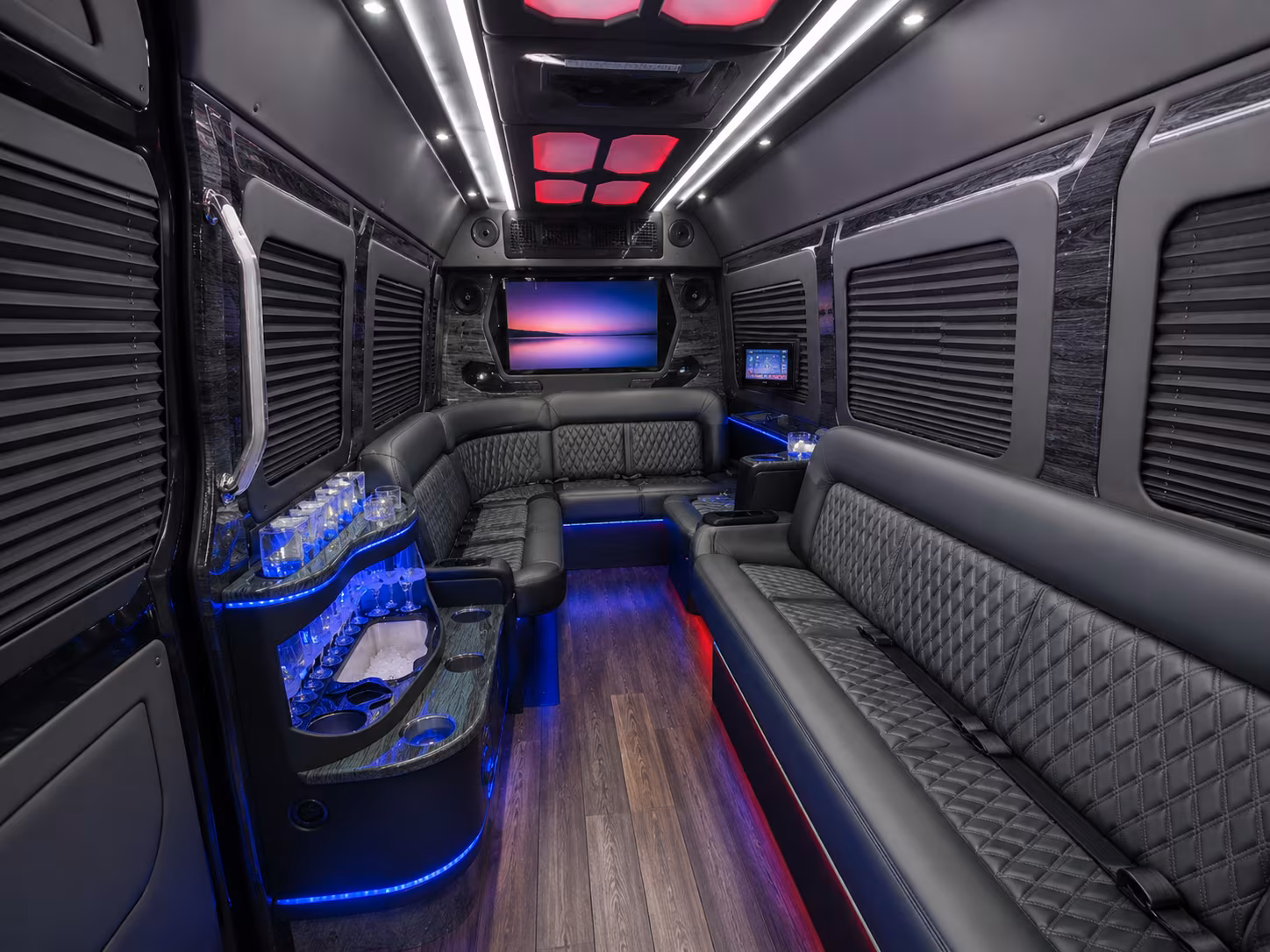 montgomery 40 passenger party bus inside
